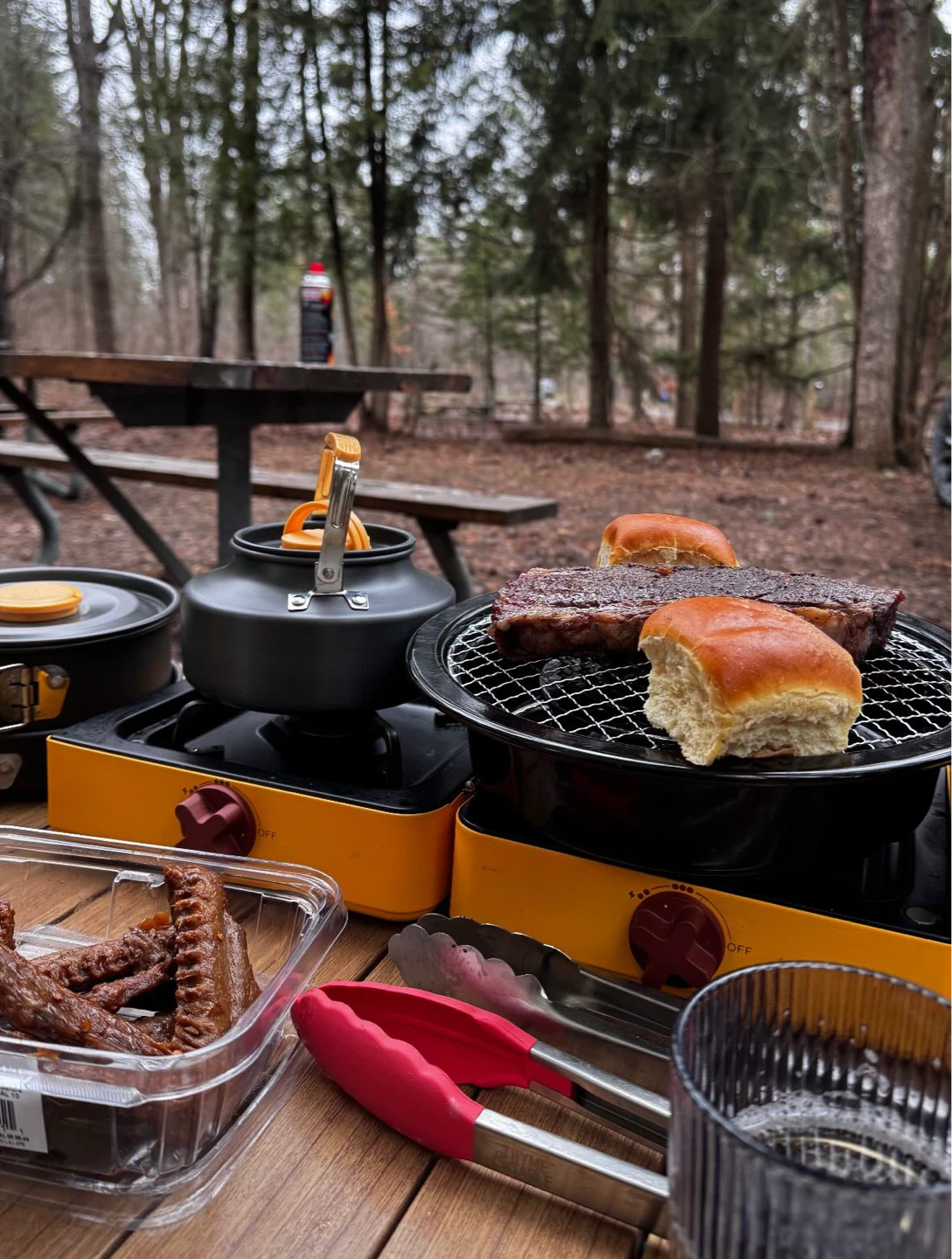 Camping Tent Set with Stove and Grill