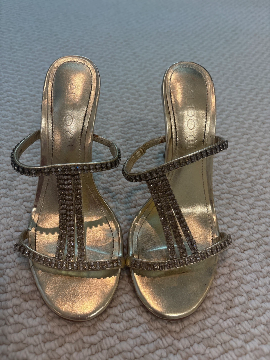 ALDO Women's Gold Embellished High Heel Sandals