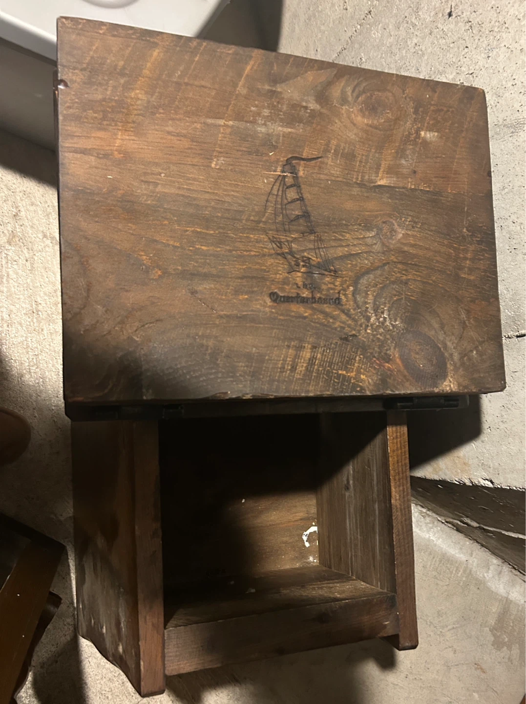 Antique Ship Captain’s solid wood chest - photo 3