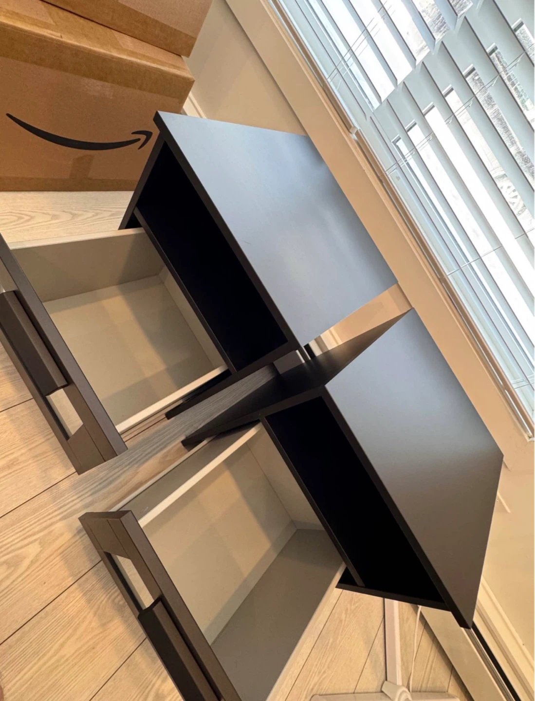 pair of IKEA nightstands in black - photo 2