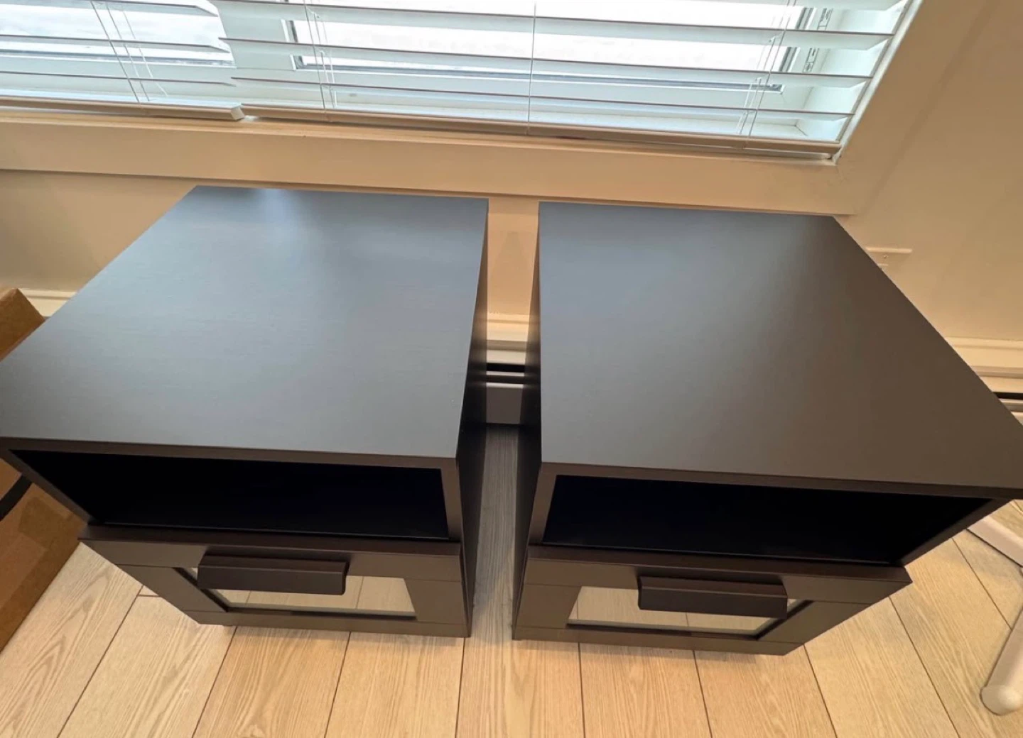 pair of IKEA nightstands in black - photo 3