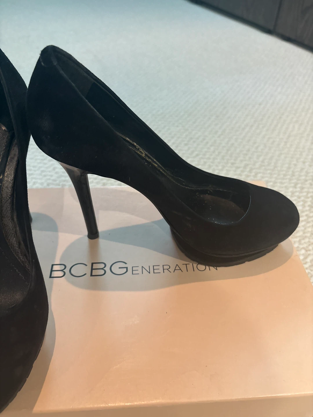 BCBG Generation Black Suede Platform Pumps - photo 2