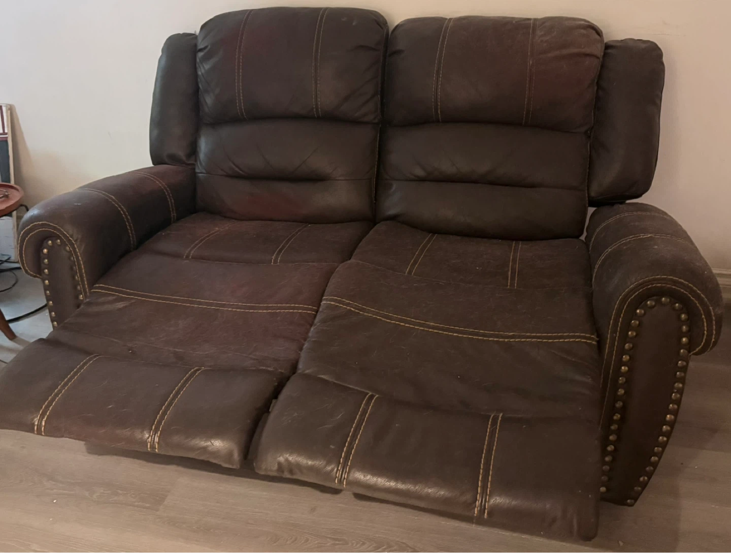 Brown Leather Loveseat Recliner