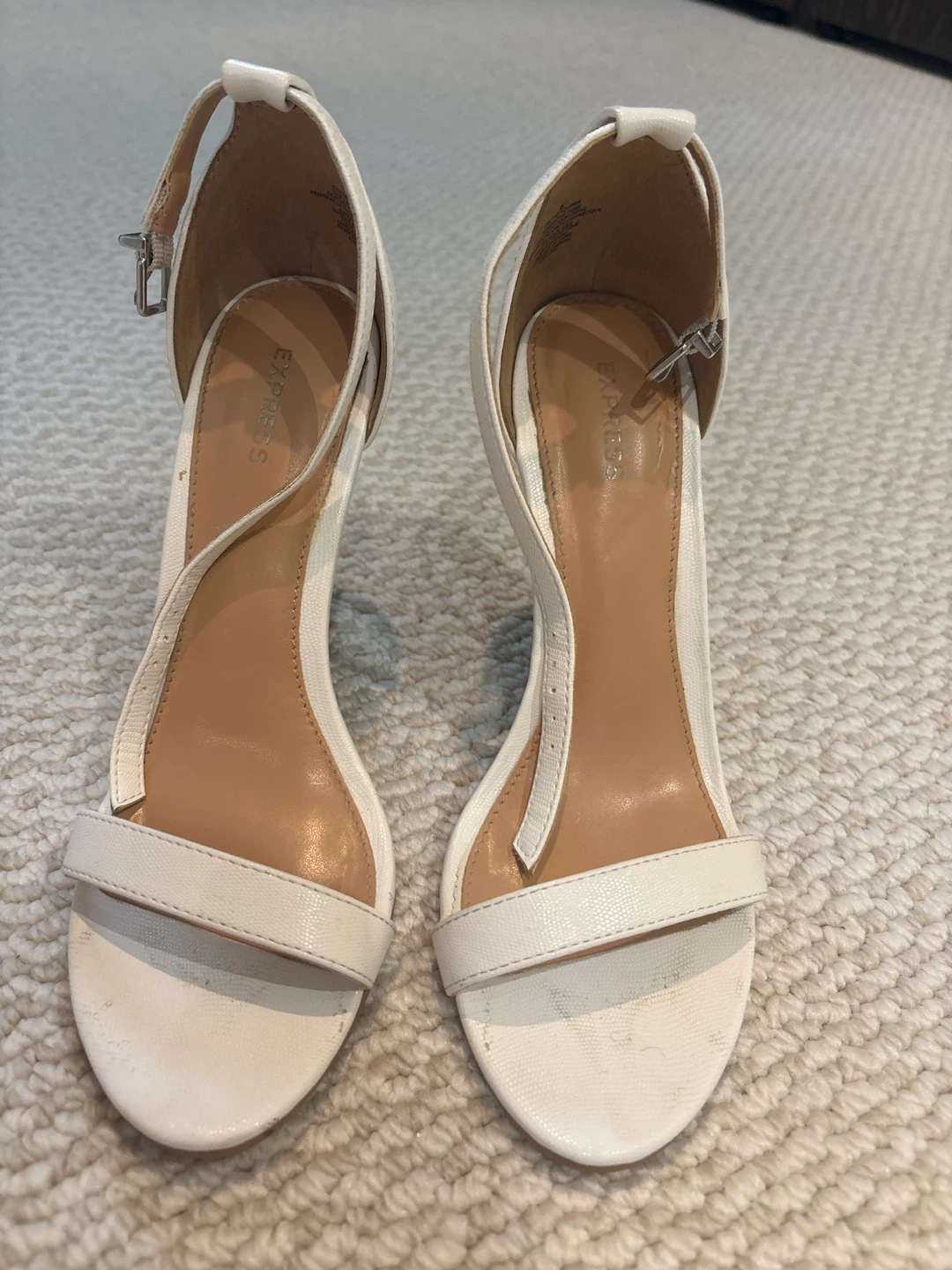 Express White Wedge Sandals