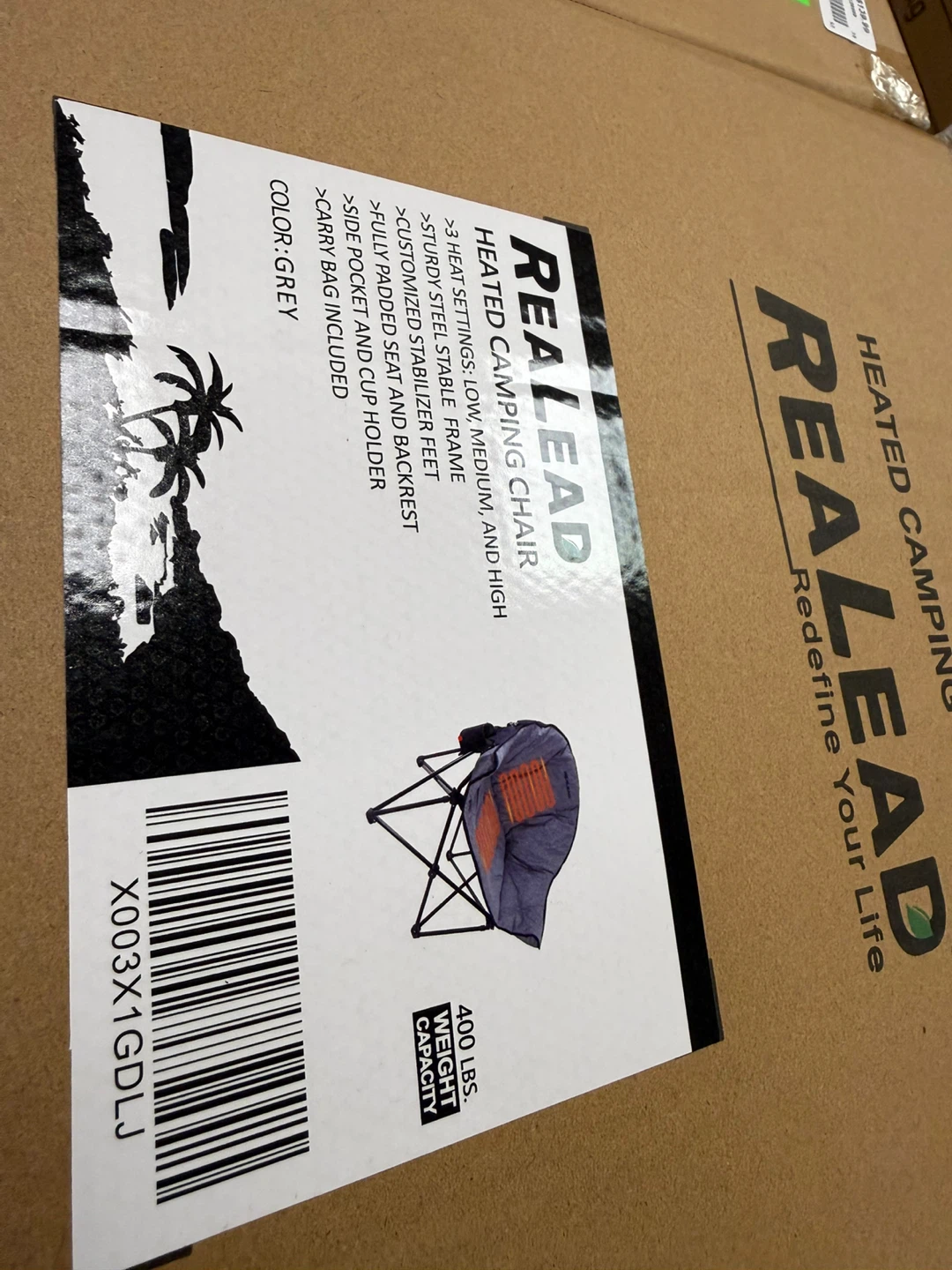 REALLEAD Heated Camping Chair Grey - photo 2