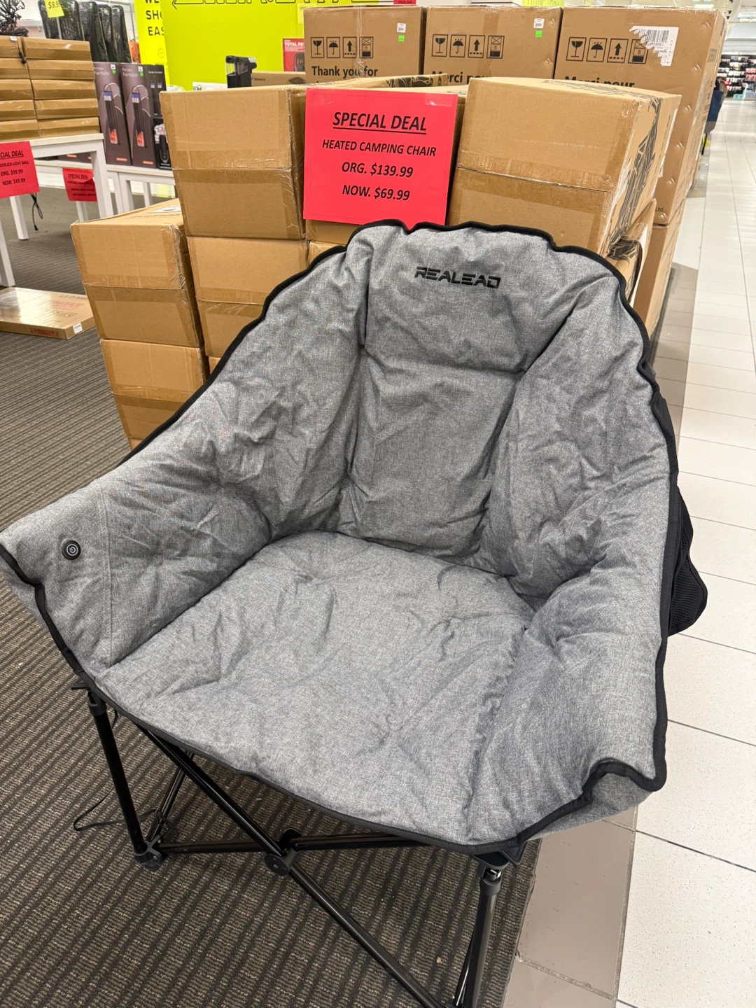 REALLEAD Heated Camping Chair Grey