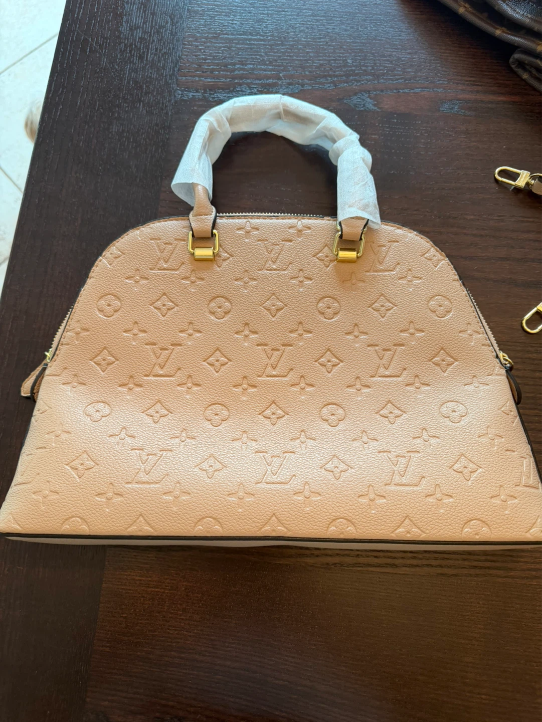 Alma PM Monogram Embossed Leather Handbag - photo 3