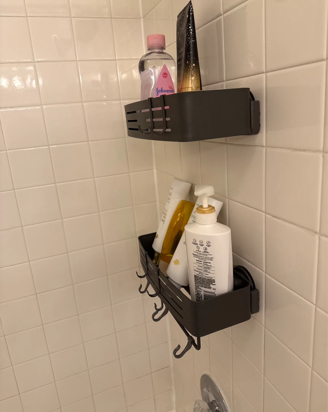 2-Tier Shower Caddy – Suction Cup, No Drilling