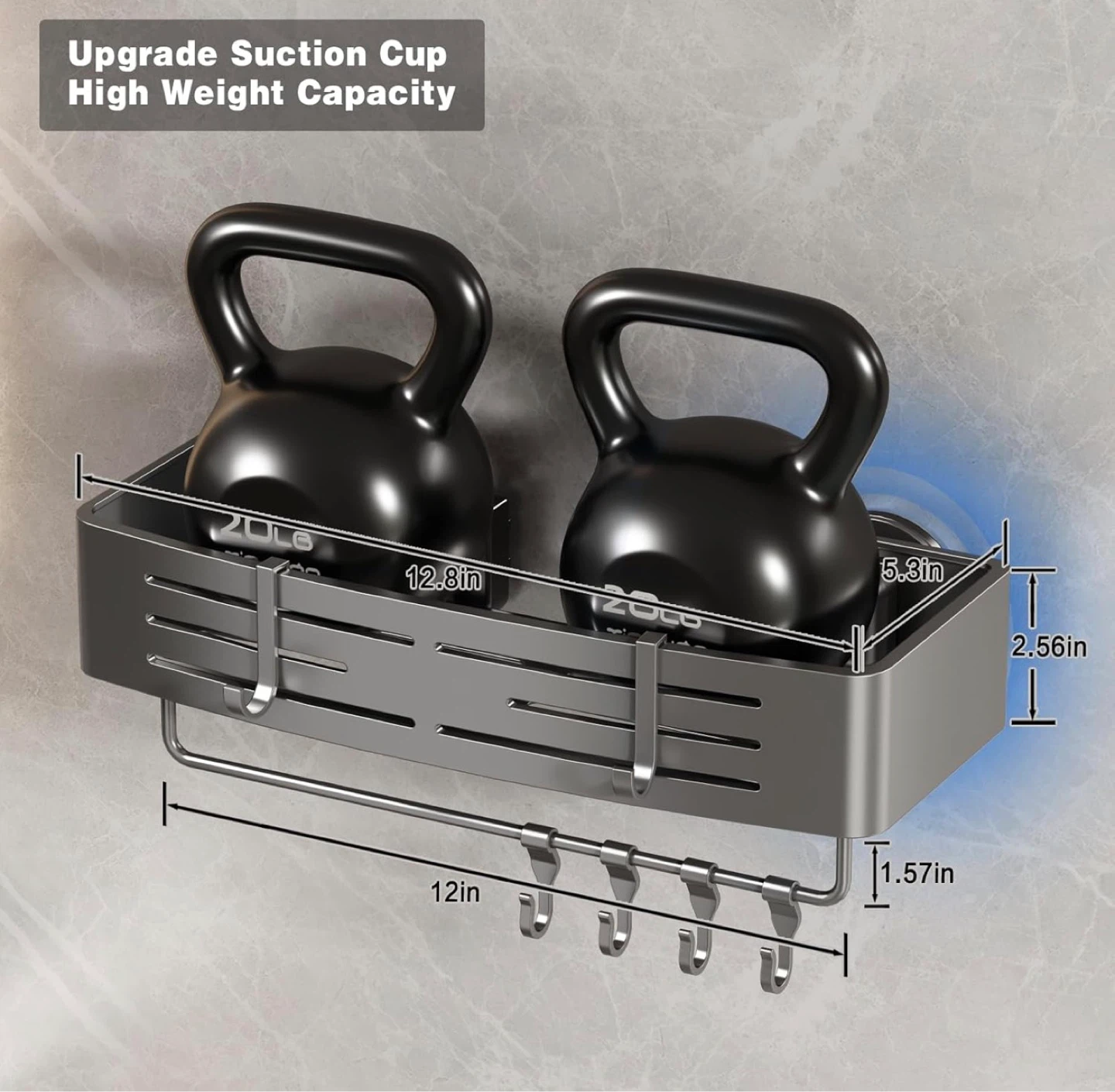 2-Tier Shower Caddy – Suction Cup, No Drilling - photo 3