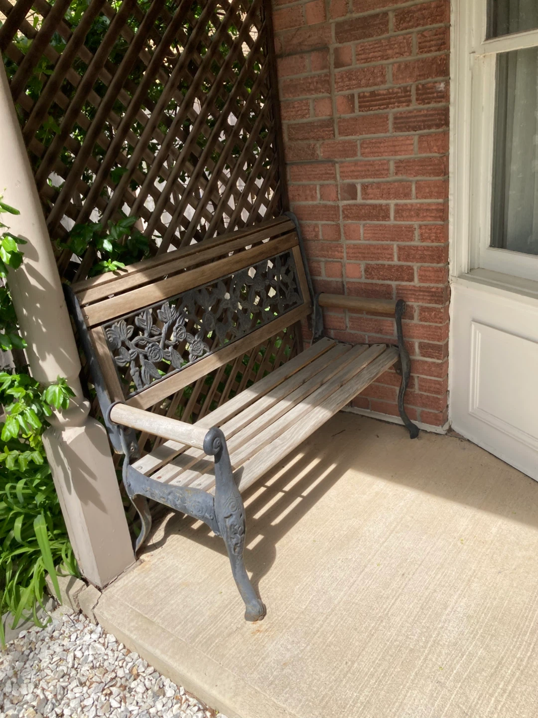 Ornate Metal and Wood Garden Bench