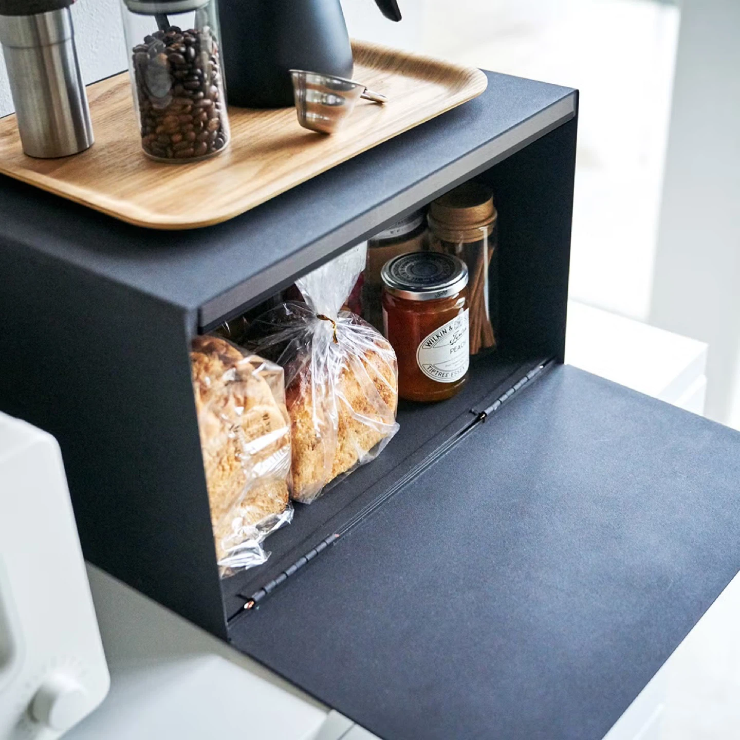 Yamazaki Home Black Steel Bread Box - photo 4