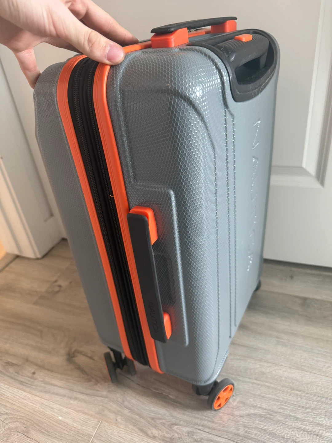 Nautica Grey Hardside  Carey On Luggage with Orange Accents - photo 3