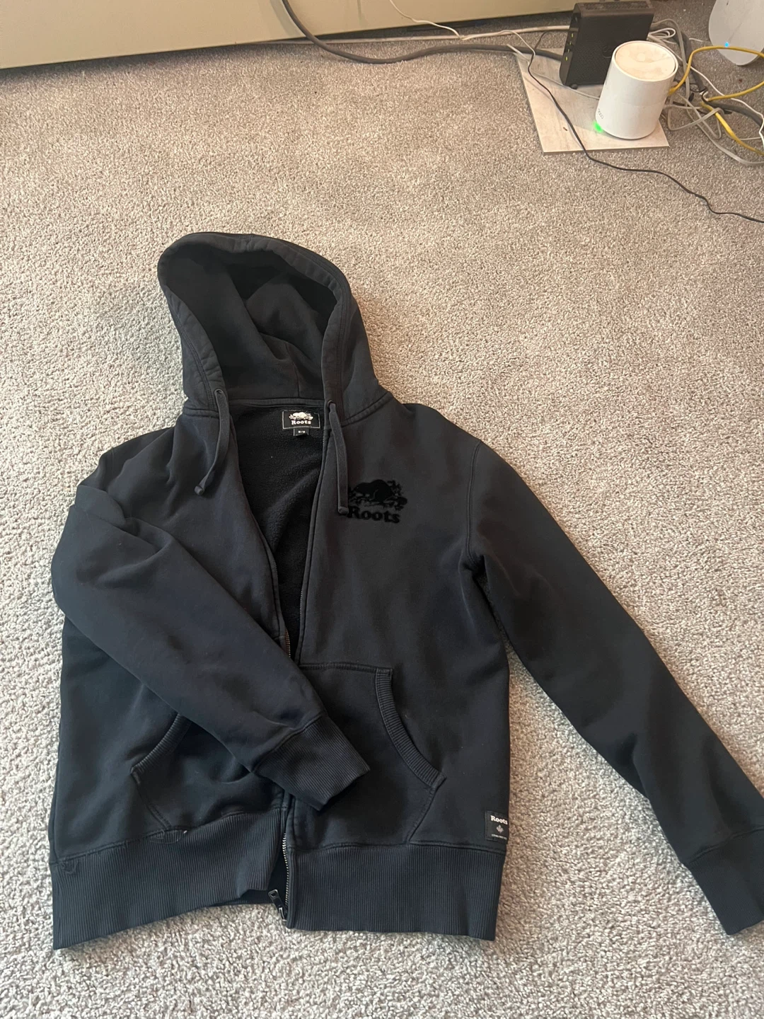 Roots Black Zip-Up Hoodie