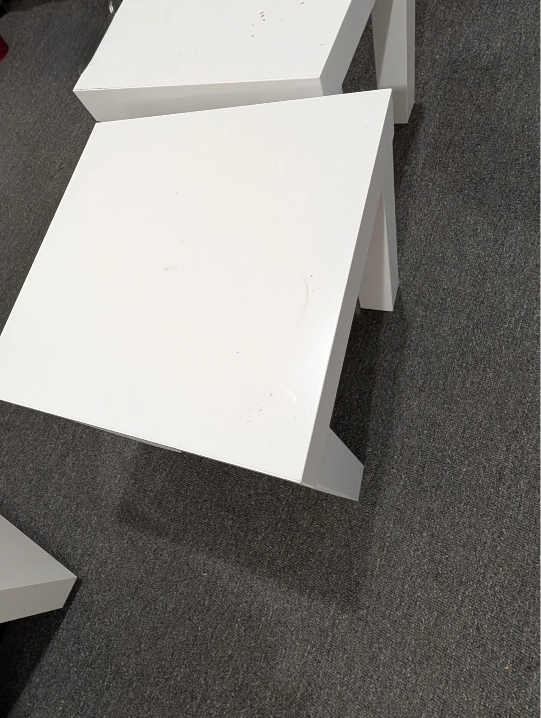 Set of 2 White Cube Side Tables