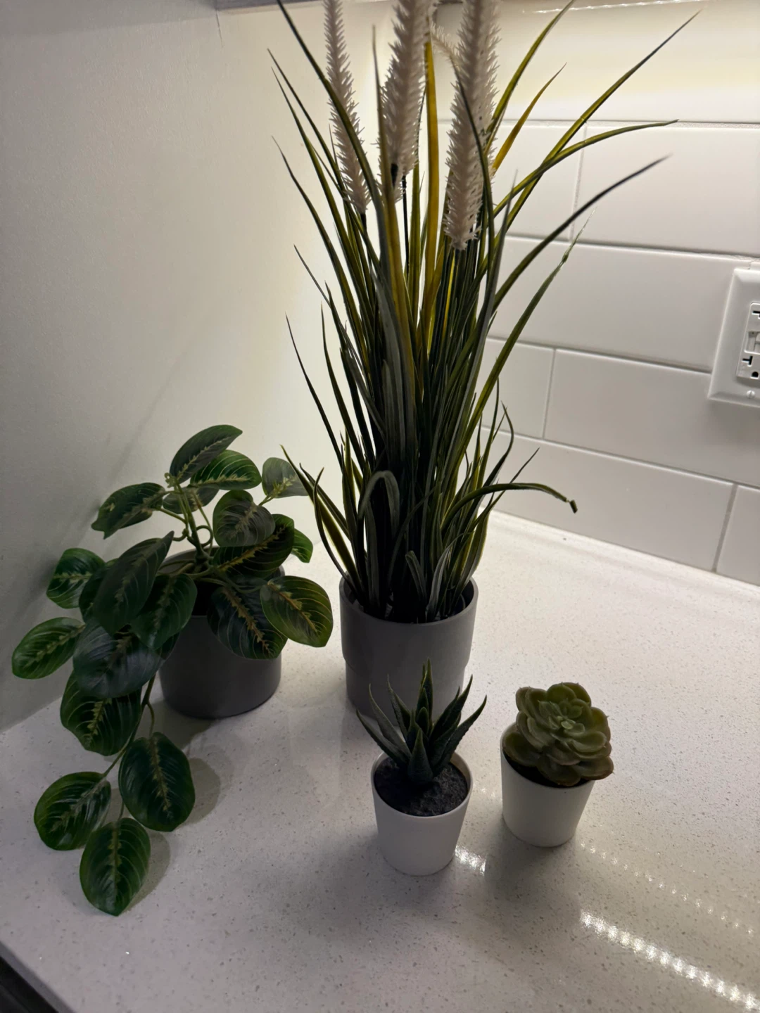 Set of 4 Artificial Potted Plants