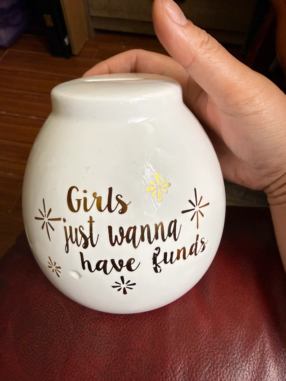 "Girls just wanna have funds" piggy bank