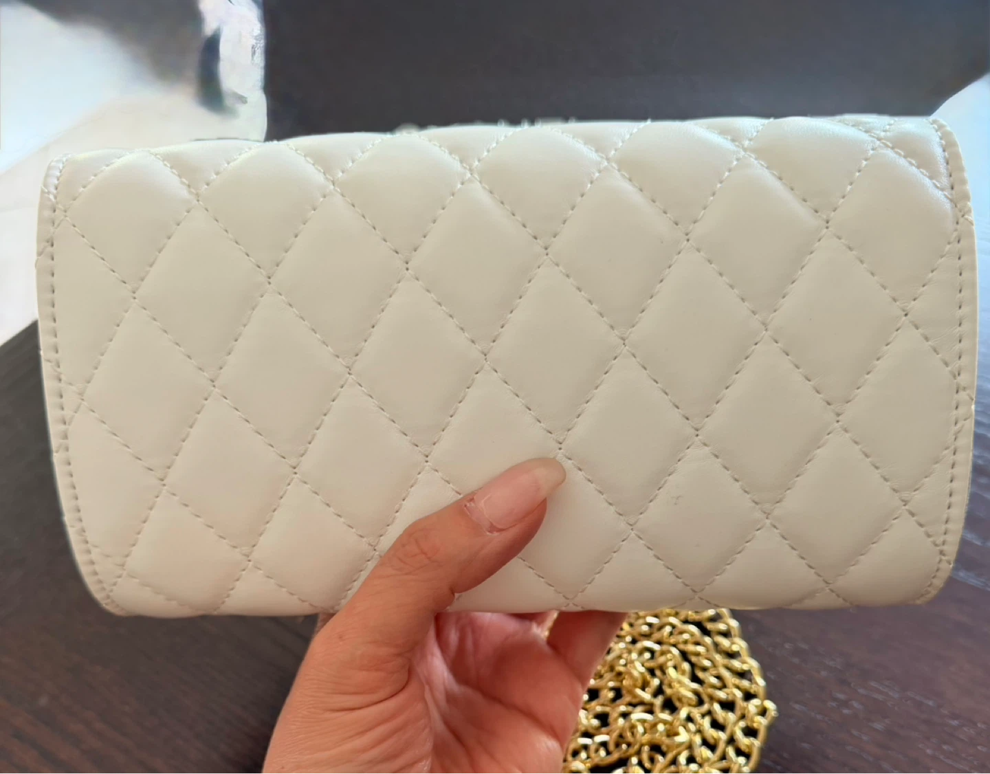Quilted Wallet on Chain - White - photo 4