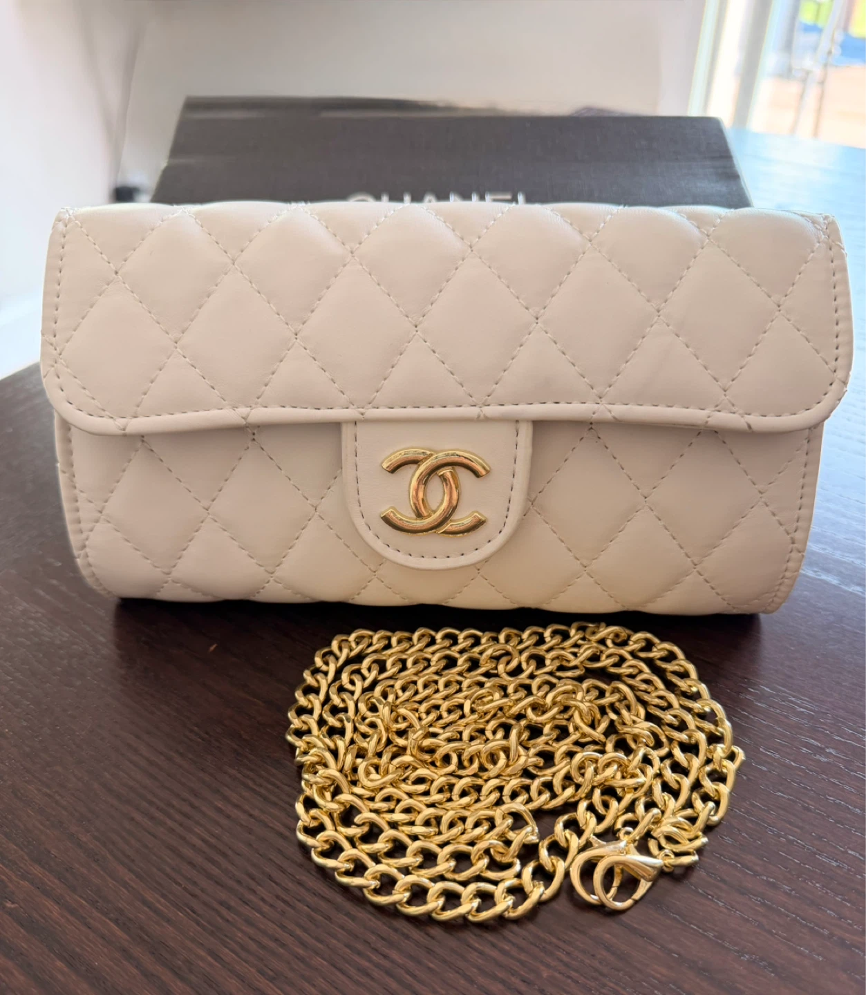 Quilted Wallet on Chain - White - photo 3