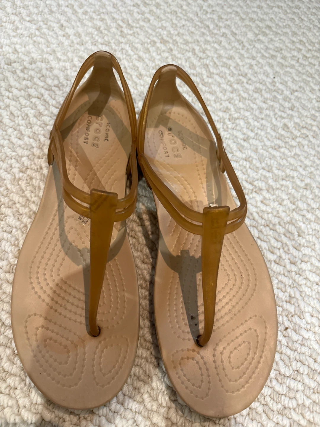 Crocs Iconic Comfort Flip Flops - Tan