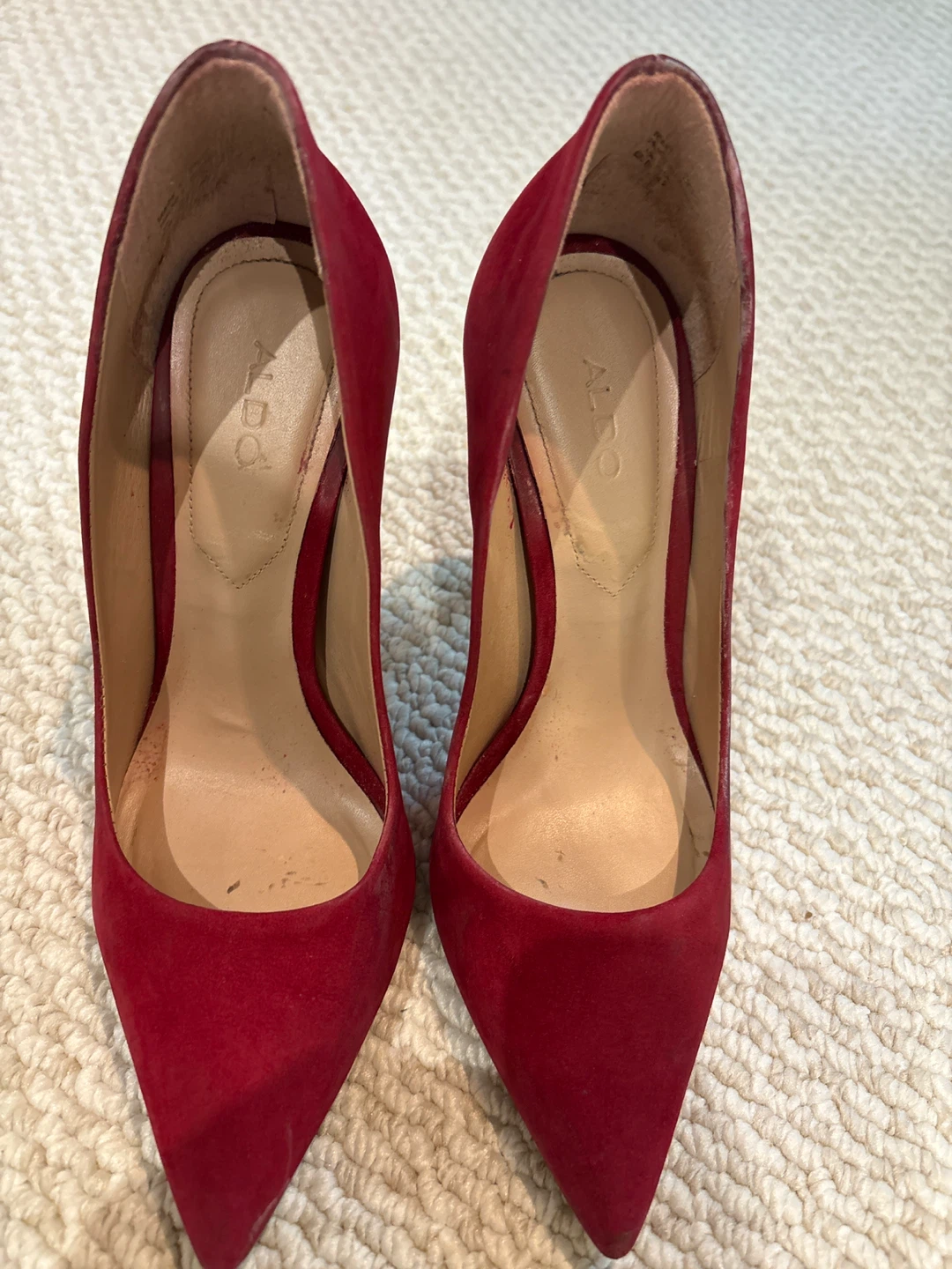 ALDO Red Suede Pointed Toe High Heel Pumps
