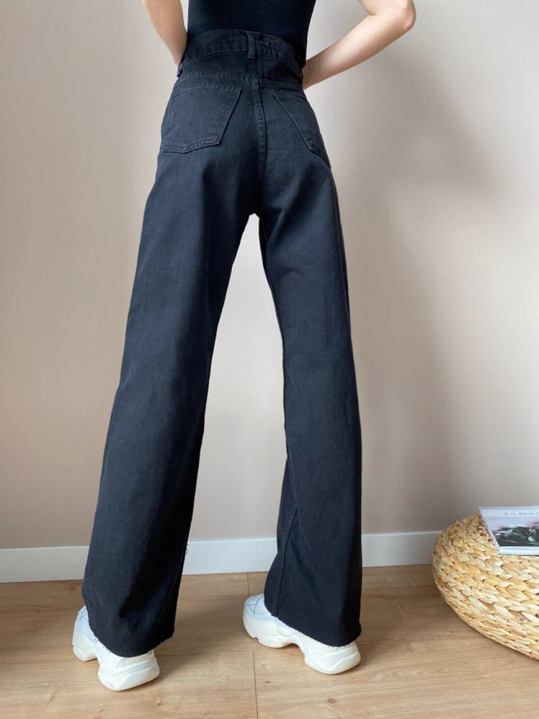 Black Wide Leg high waisted Denim Jeans - photo 3