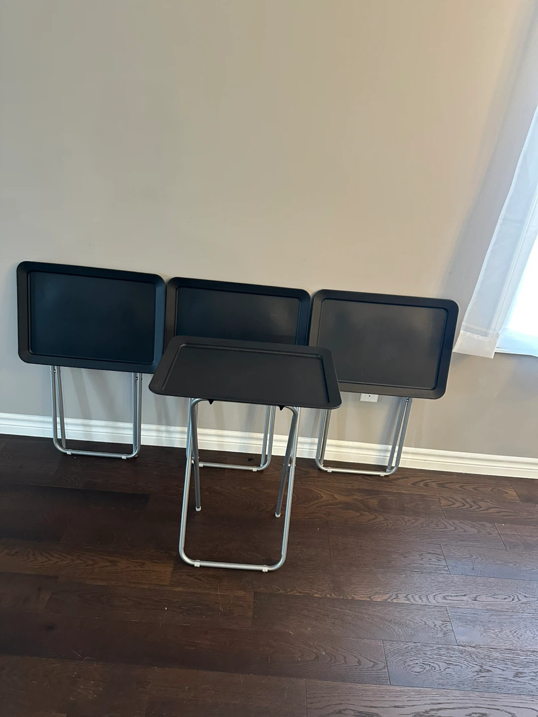 Set of 4 Black Tray Tables - photo 2