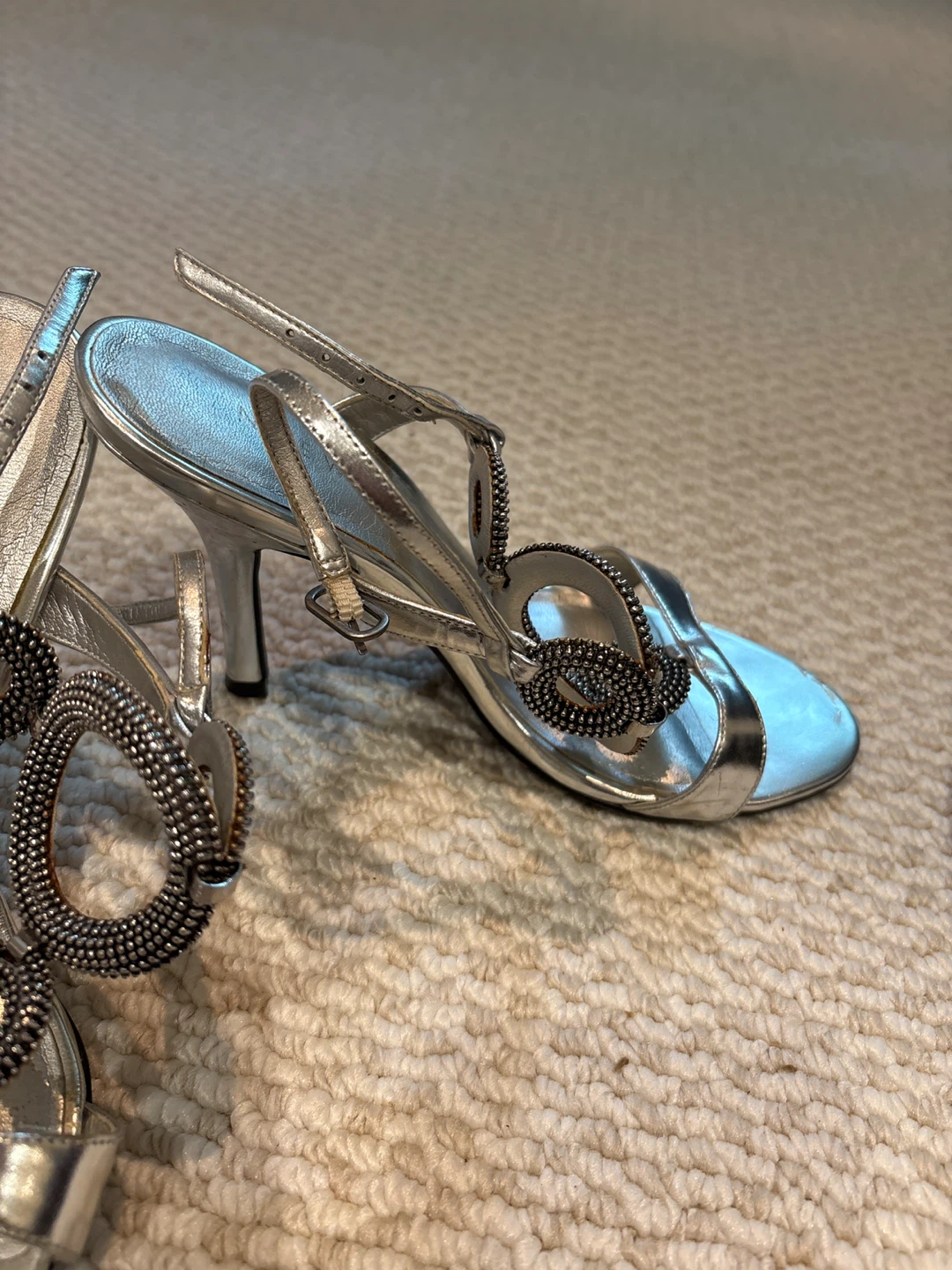 Nine West Silver Embellished Heeled Sandals - photo 2