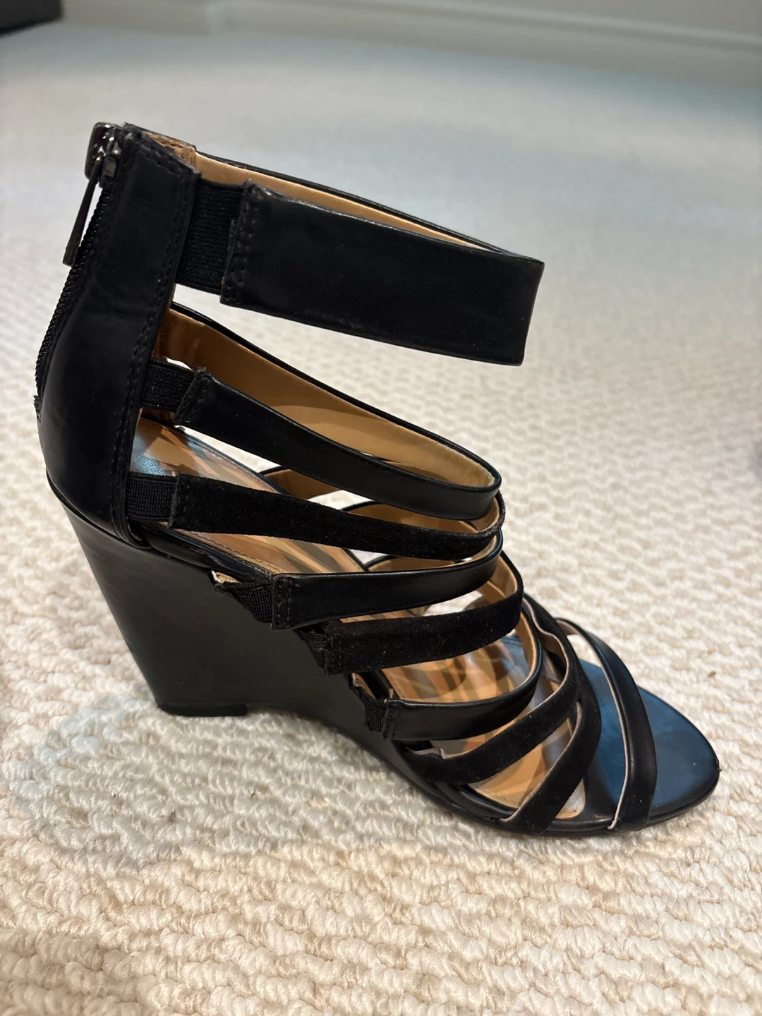Black Wedge Gladiator Heels - photo 2