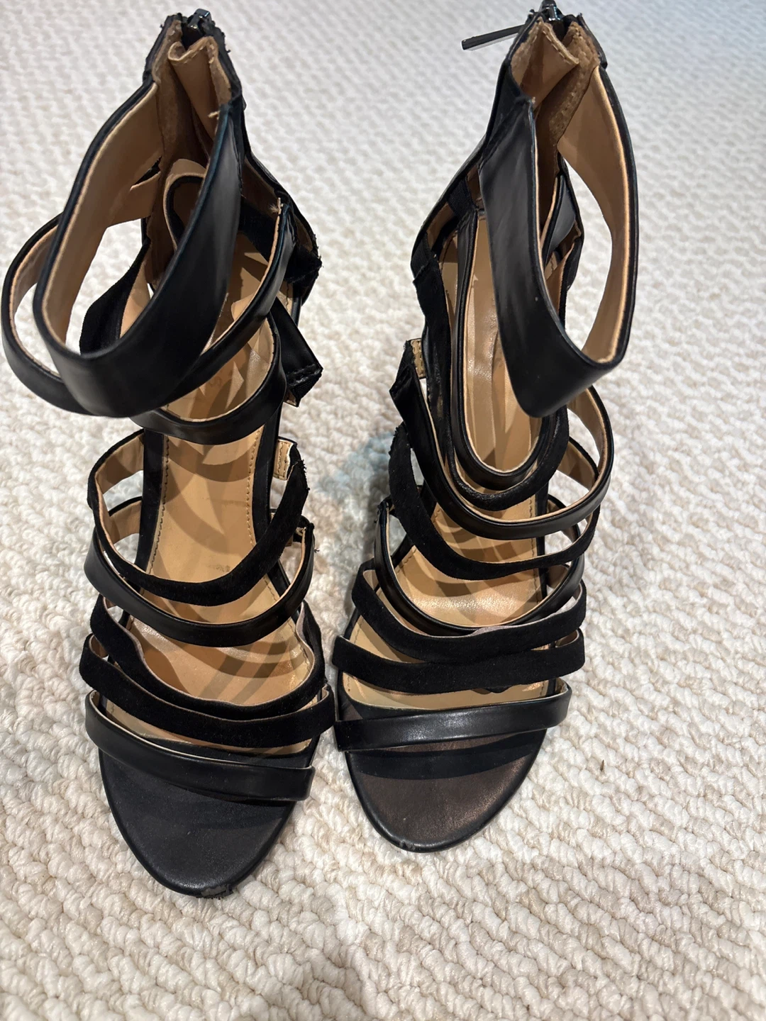 Black Wedge Gladiator Heels