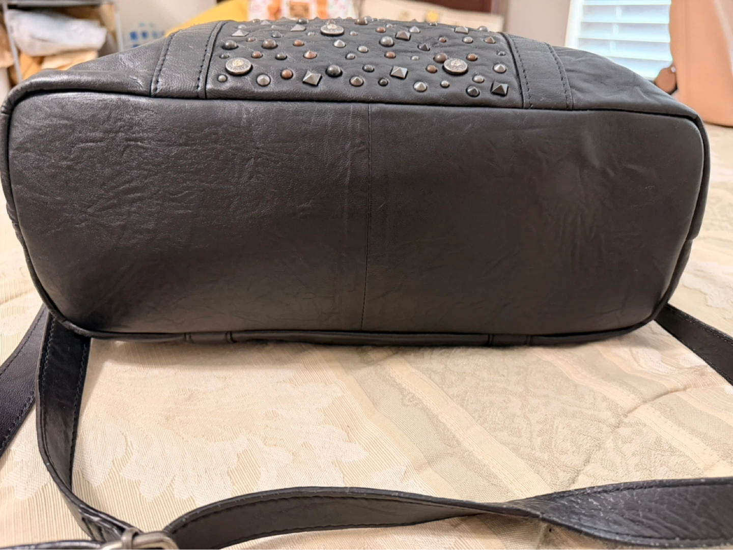 Harley-Davidson Black Studded Leather Satchel Bag - photo 4