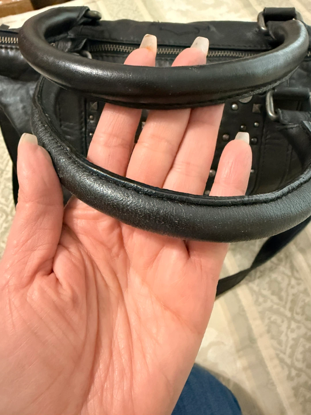 Harley-Davidson Black Studded Leather Satchel Bag - photo 3