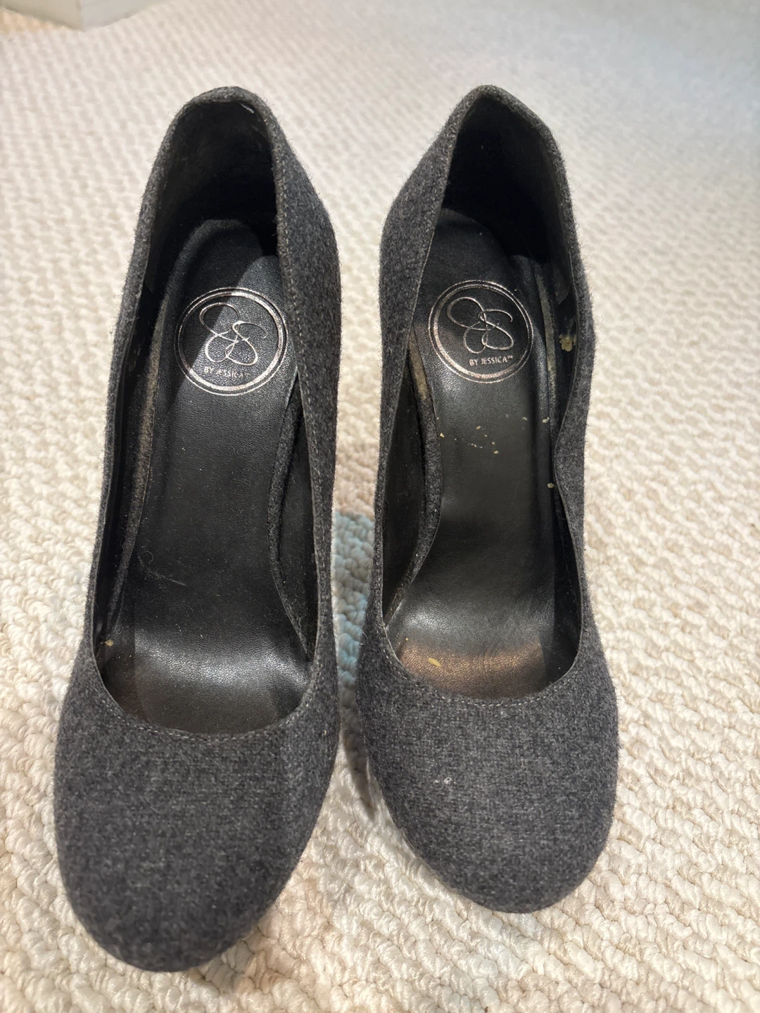 Jessica Simpson Grey Wool Blend Heels