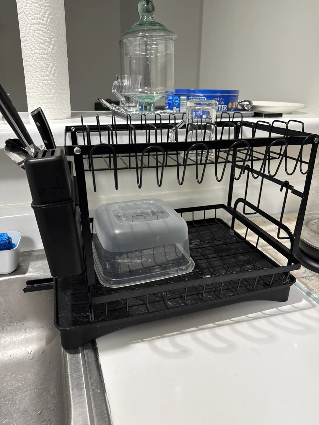 Riousery 2-Tier Dish Drying Rack – Black