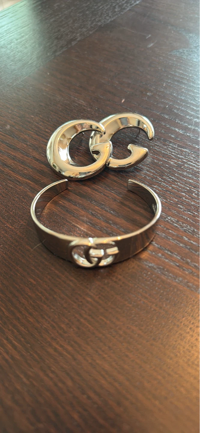 Silver Tone Cuff Bracelet & earrings - photo 5