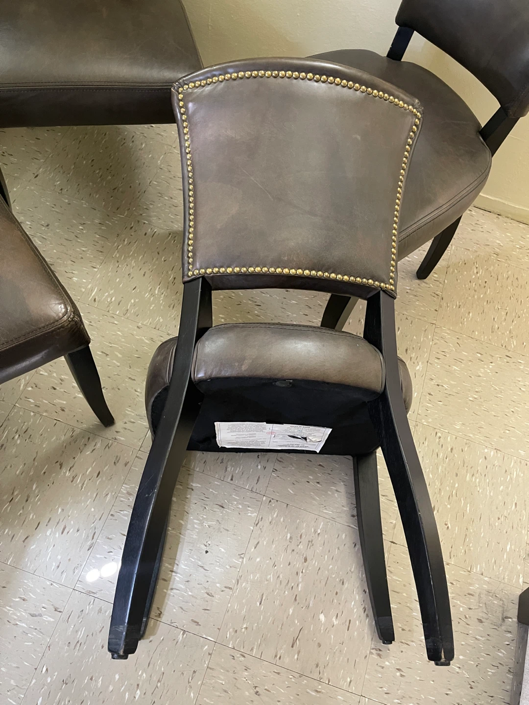 Brown Faux Leather Dining Chairs - Set of 4 - photo 2
