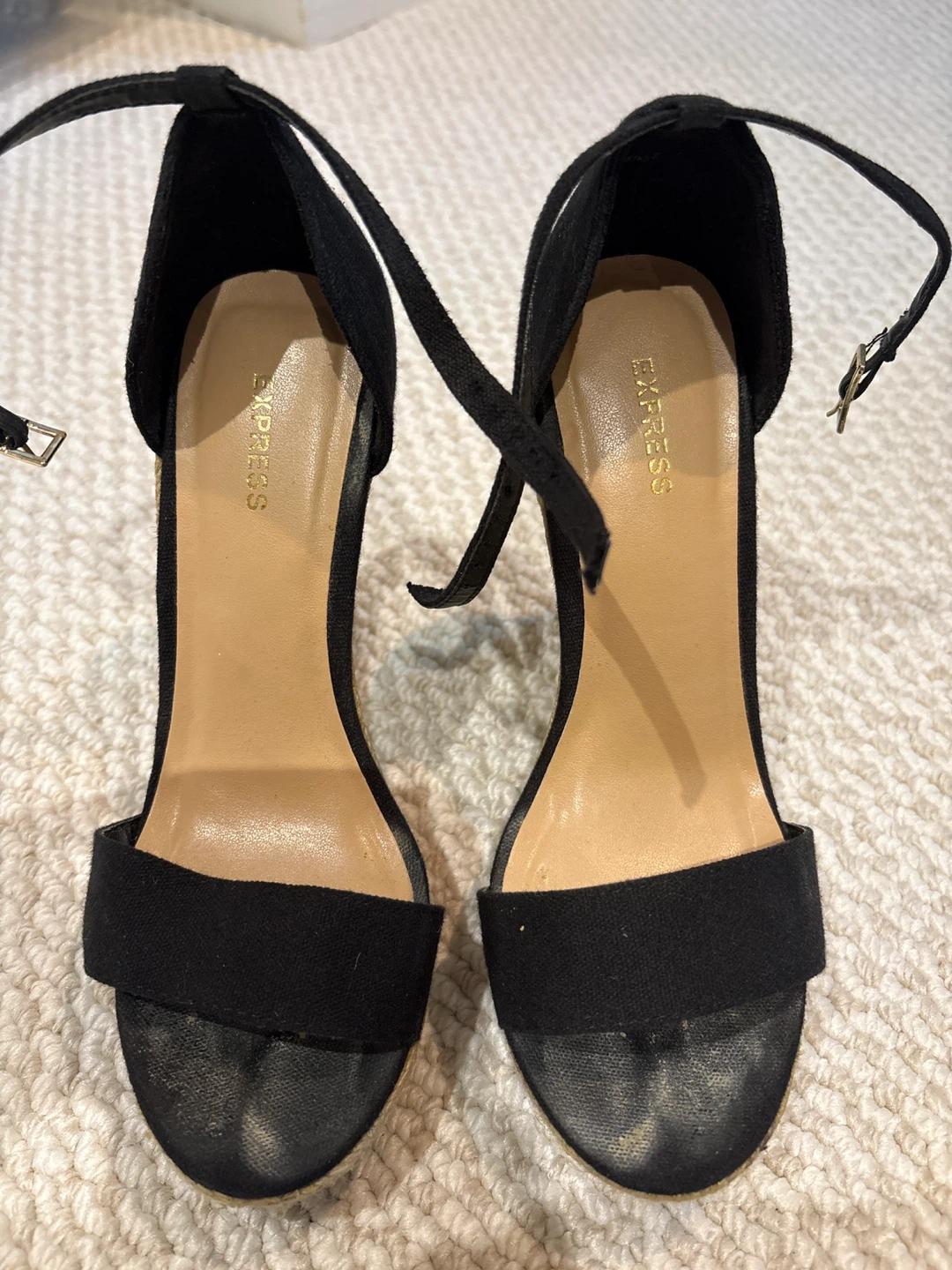 Black Espadrille Wedge Sandals by Express