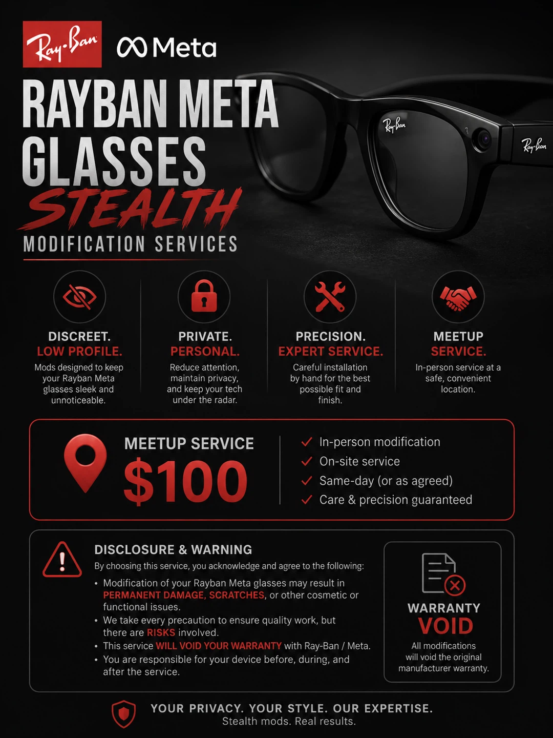 Ray-Ban Meta Glasses Stealth Modification Service