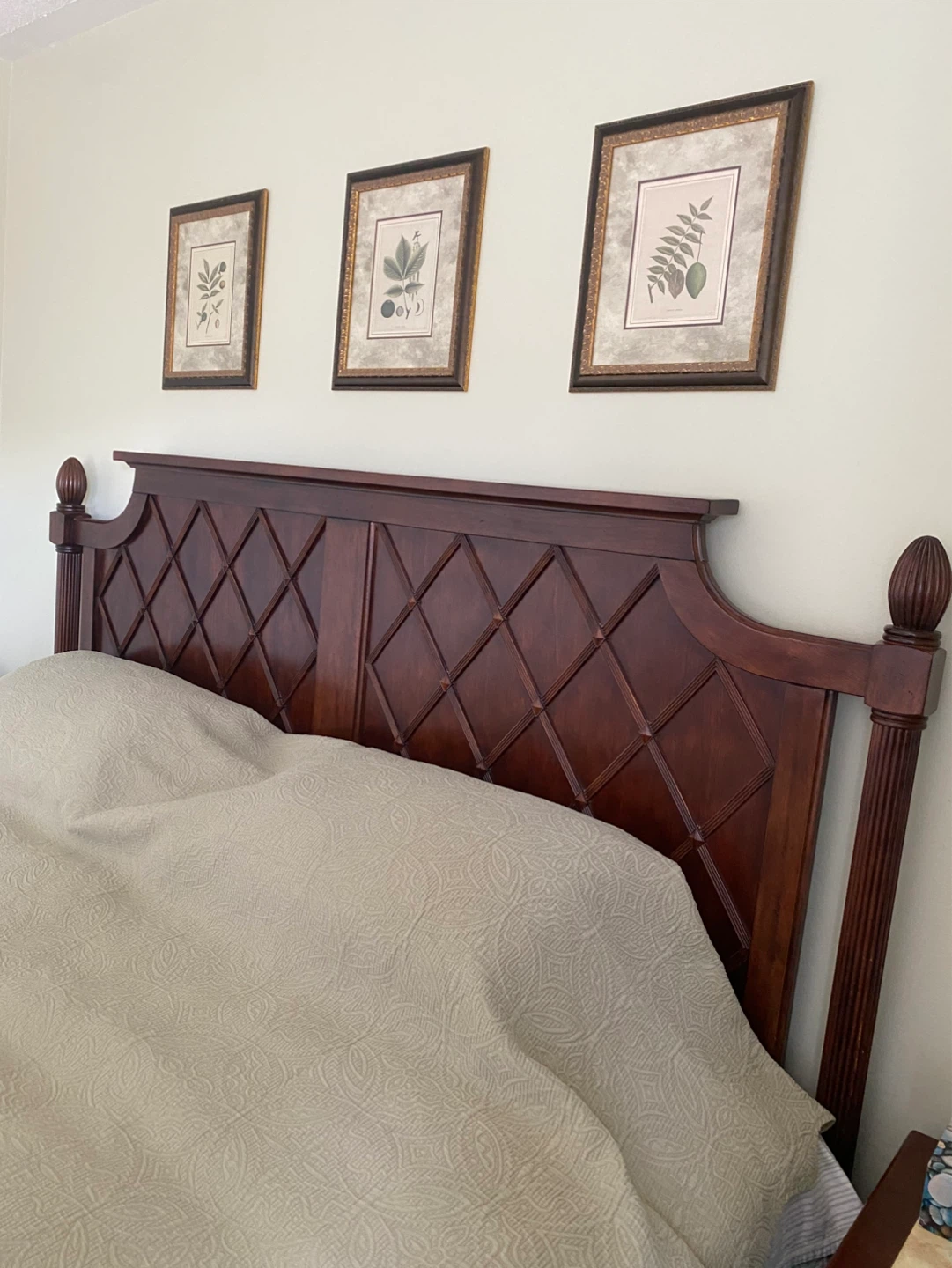 Bombay Mahogony Diamond-weave King Size Bed and Mattress - photo 2