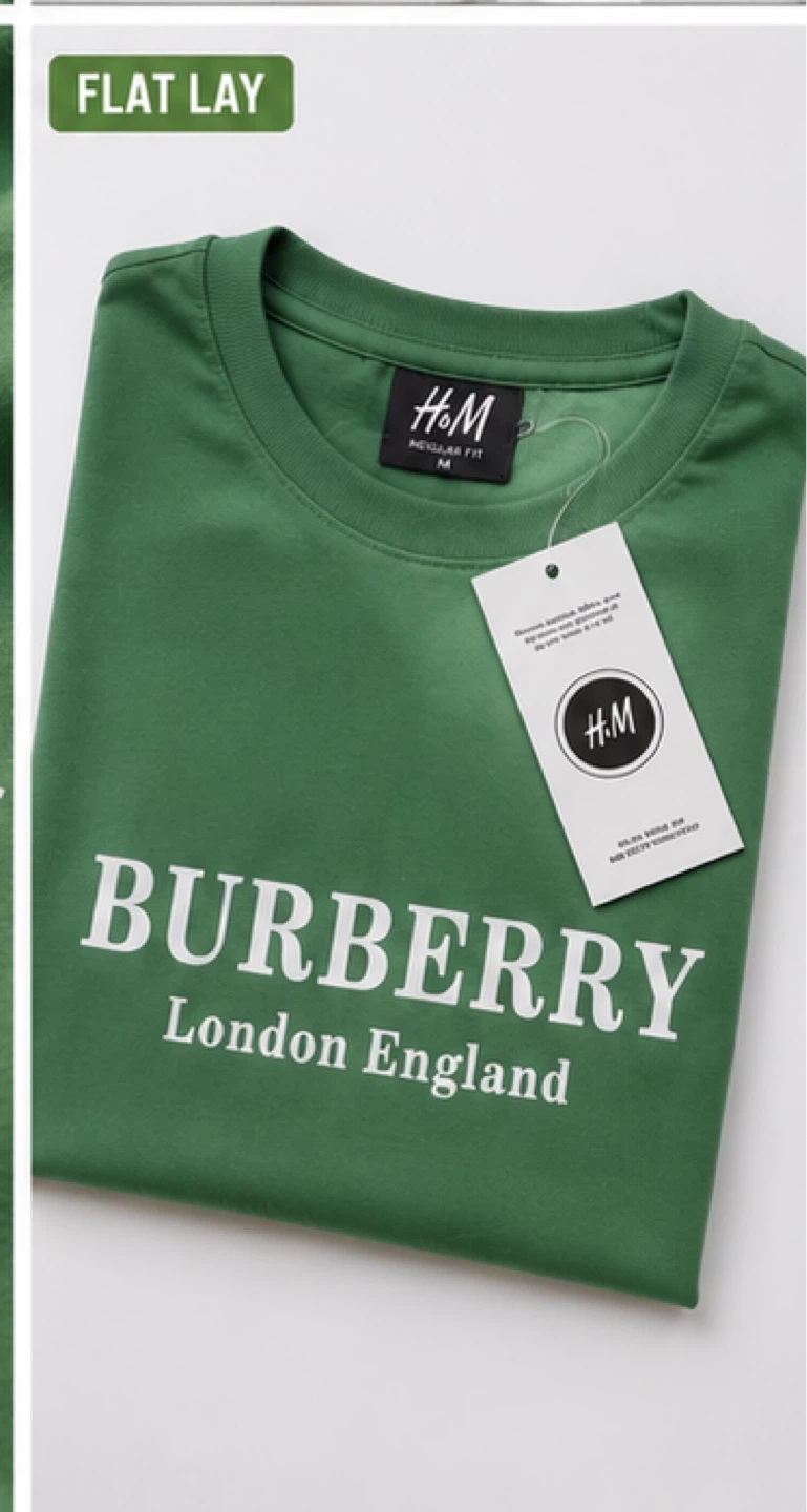 Green Burberry London England Graphic T-Shirt - Size M L XL - photo 4