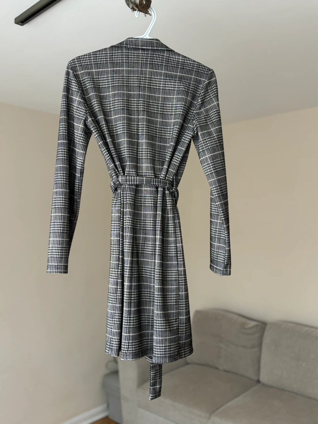 Plaid Belted Midi Dress - photo 2