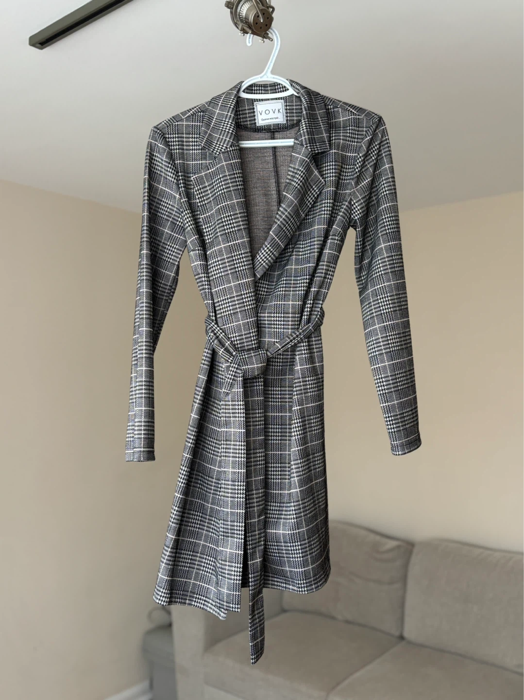 Plaid Belted Midi Dress