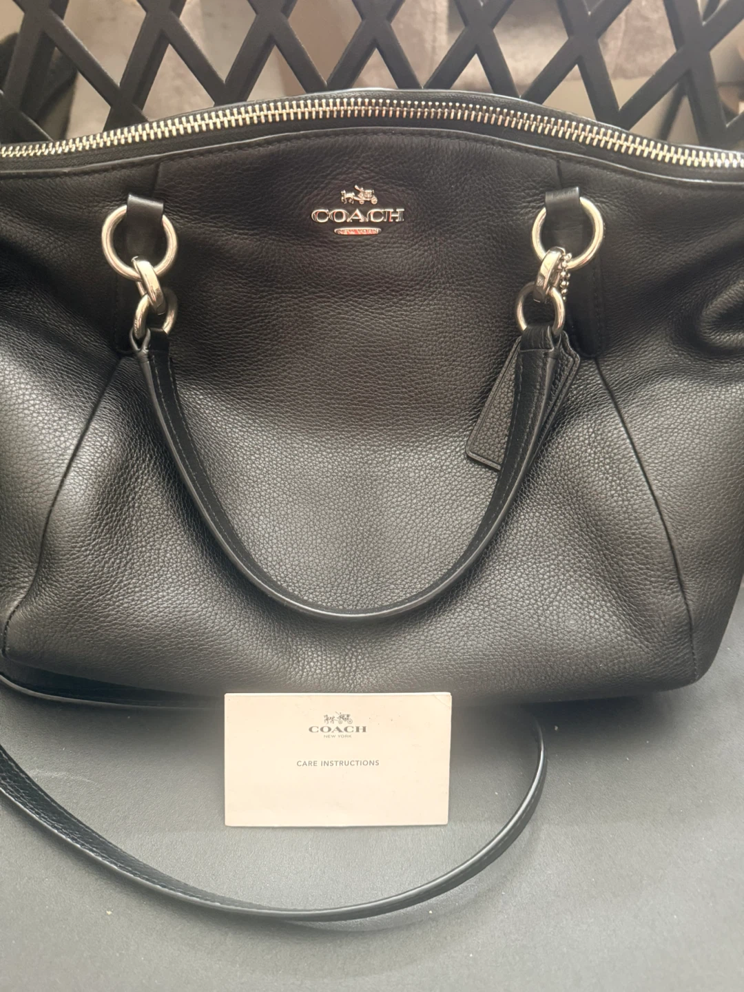 New Black Leather COACH crossbody Shoulder Bag