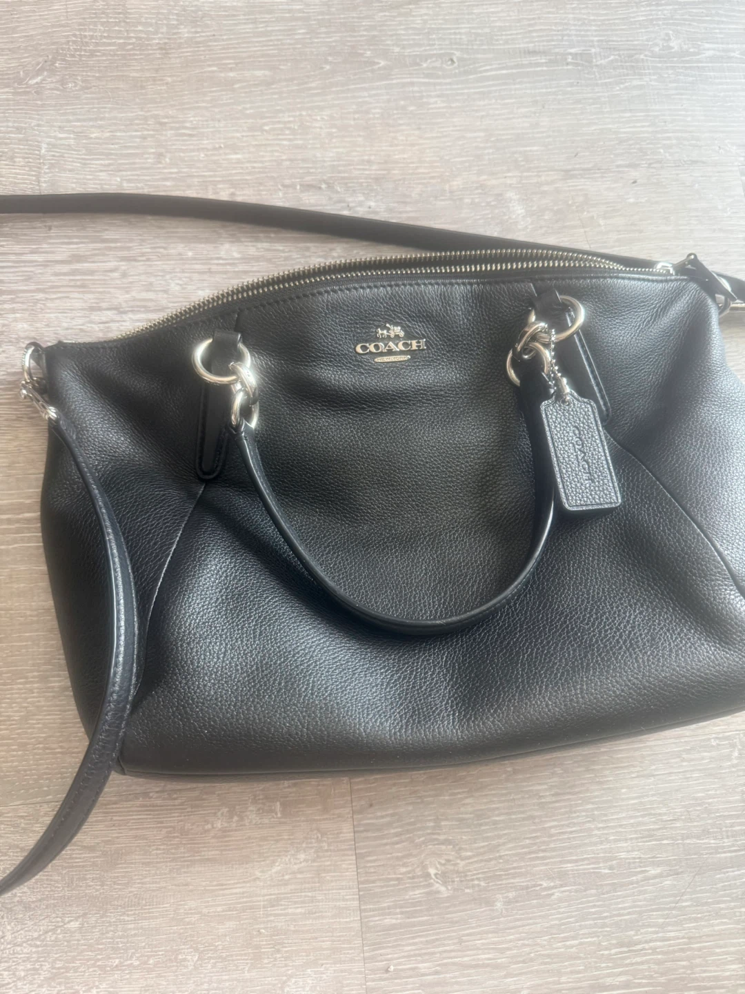 New Black Leather COACH crossbody Shoulder Bag - photo 5