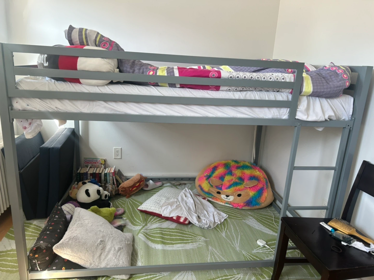 Grey Metal Bunk Bed Frame
