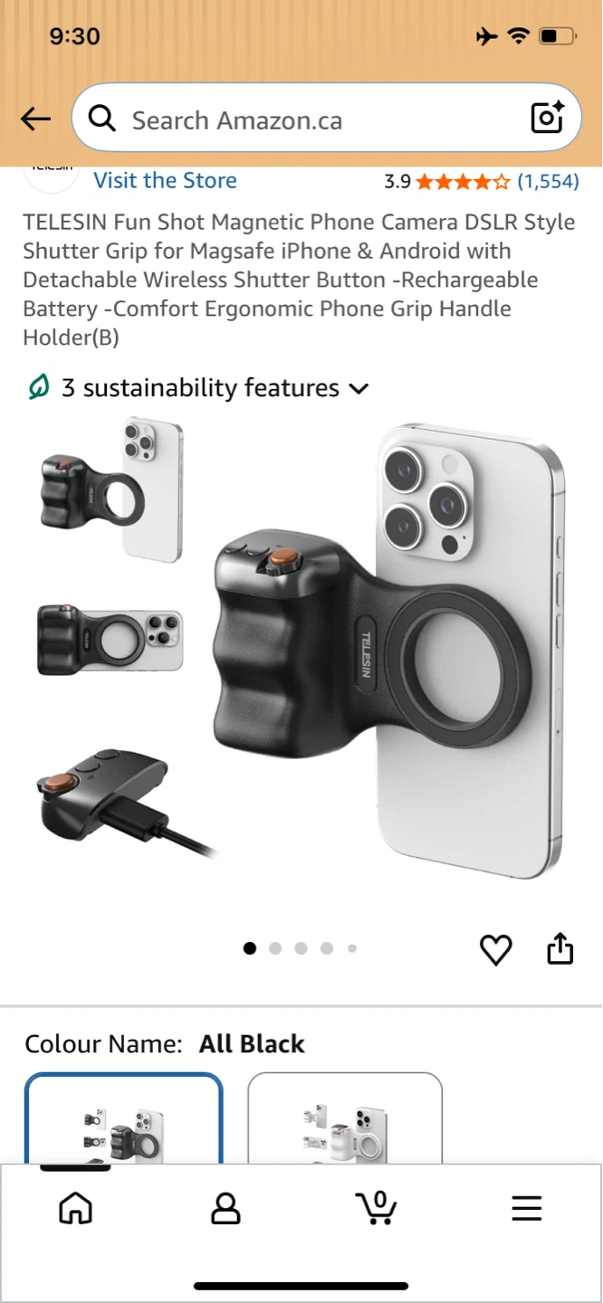 TELESIN Fun Shot Magnetic All Black