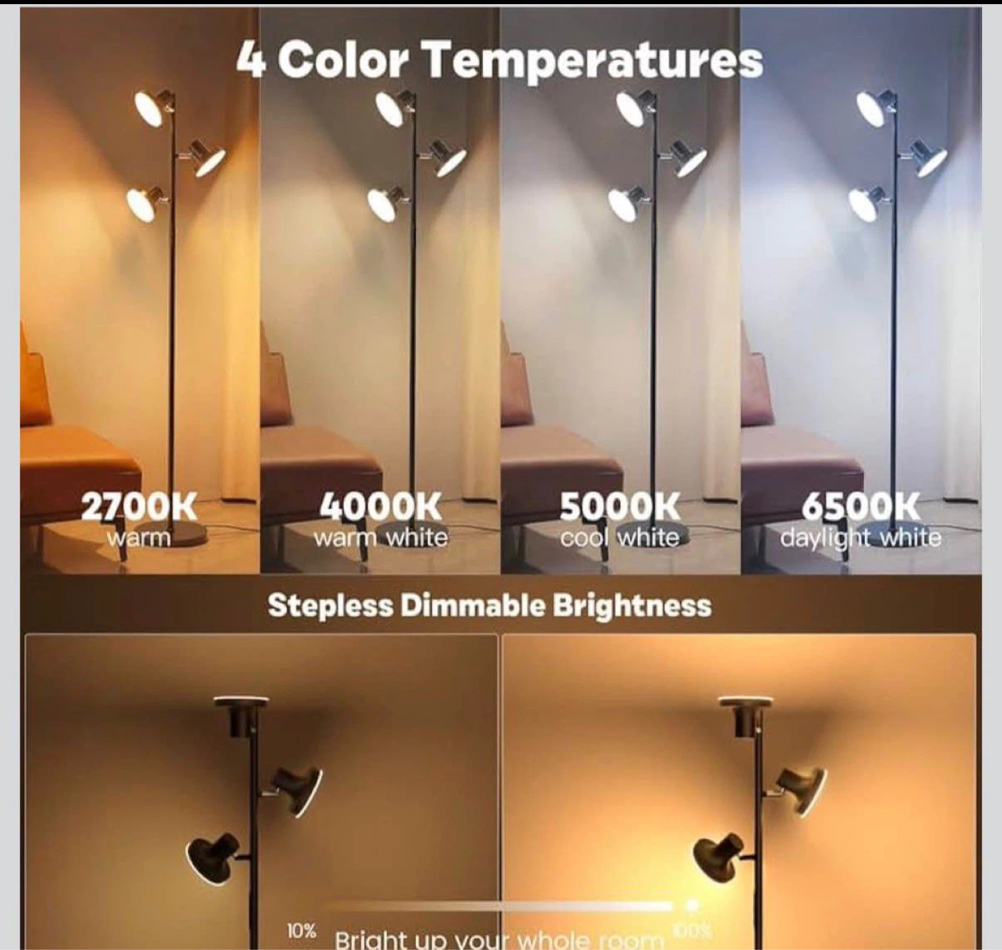 Selling 3 36W LED Tree Floor Lamps. Can be sold separately. - photo 2
