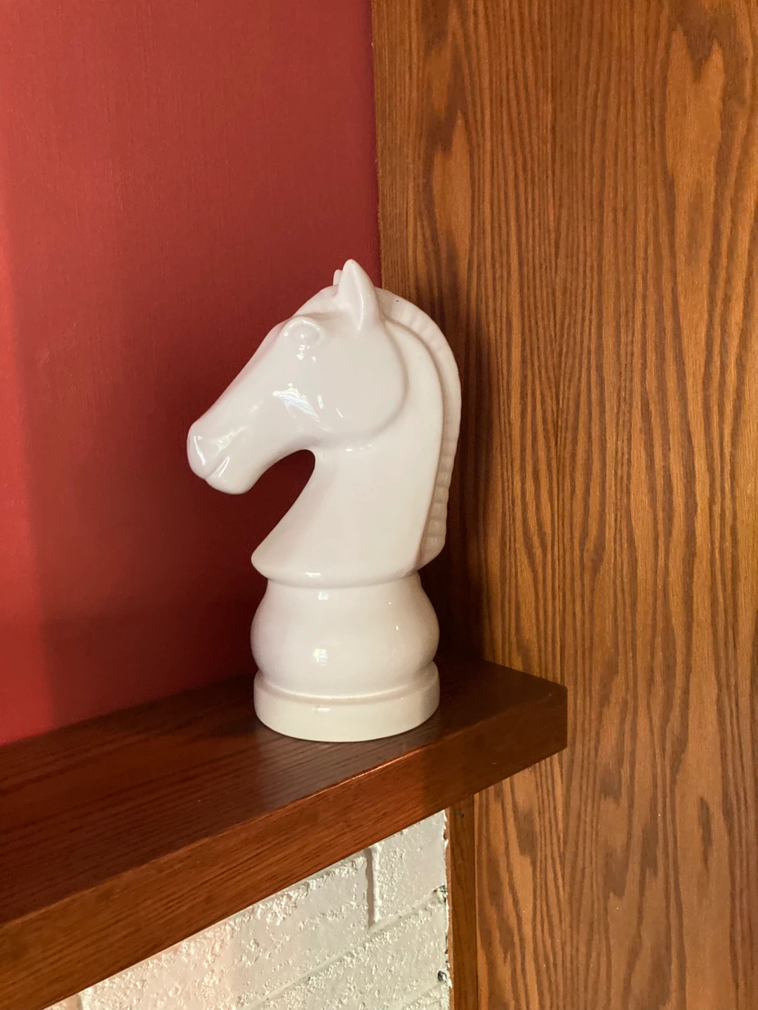 White Ceramic Knight Chess Piece Decorative Statue - photo 2
