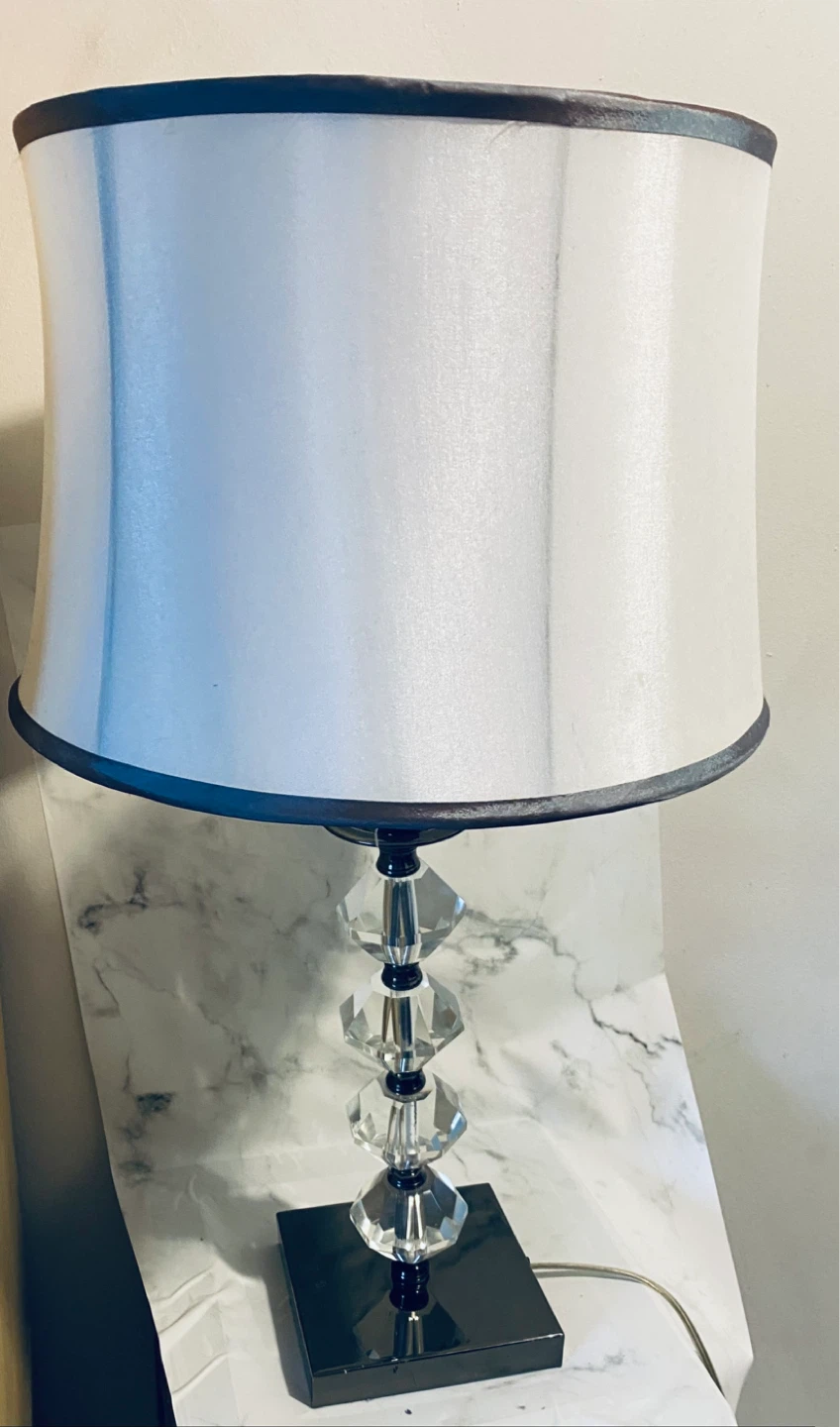 Crystal Accent Table Lamp with White Shade - photo 2