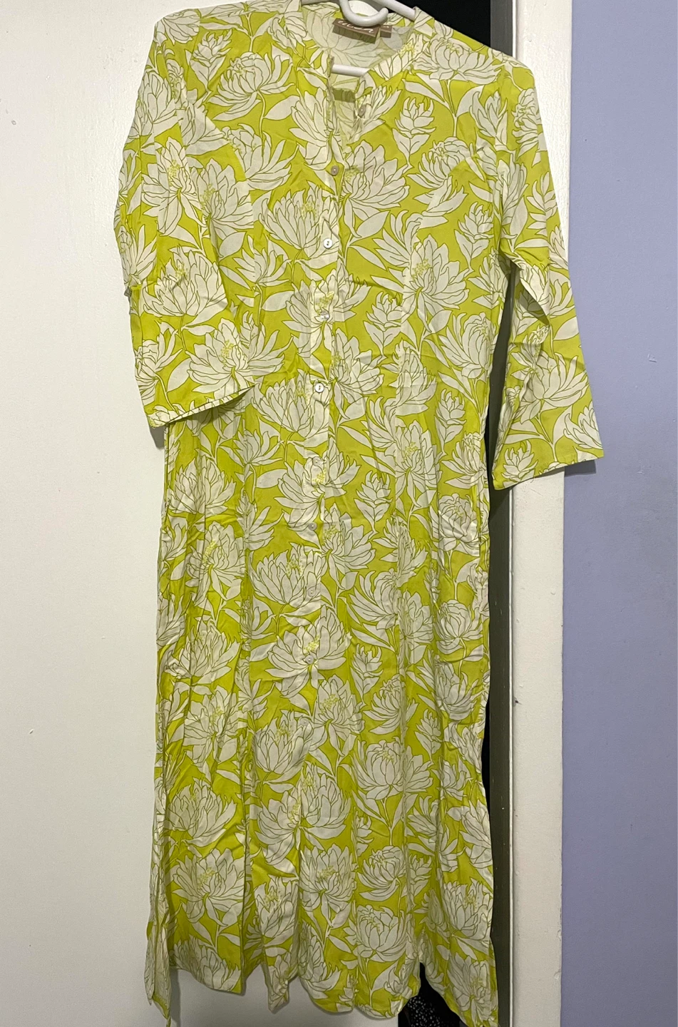 Lime green floral kurti