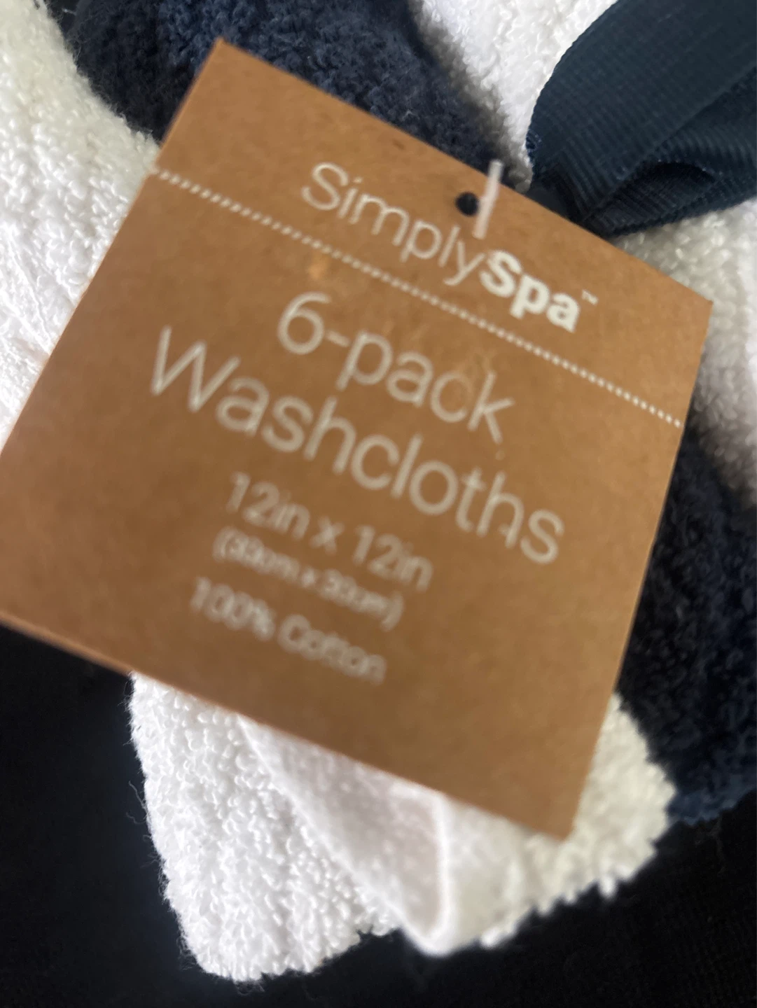 New SimplySpa 6-Pack Washcloths - White & Navy Blue - photo 4